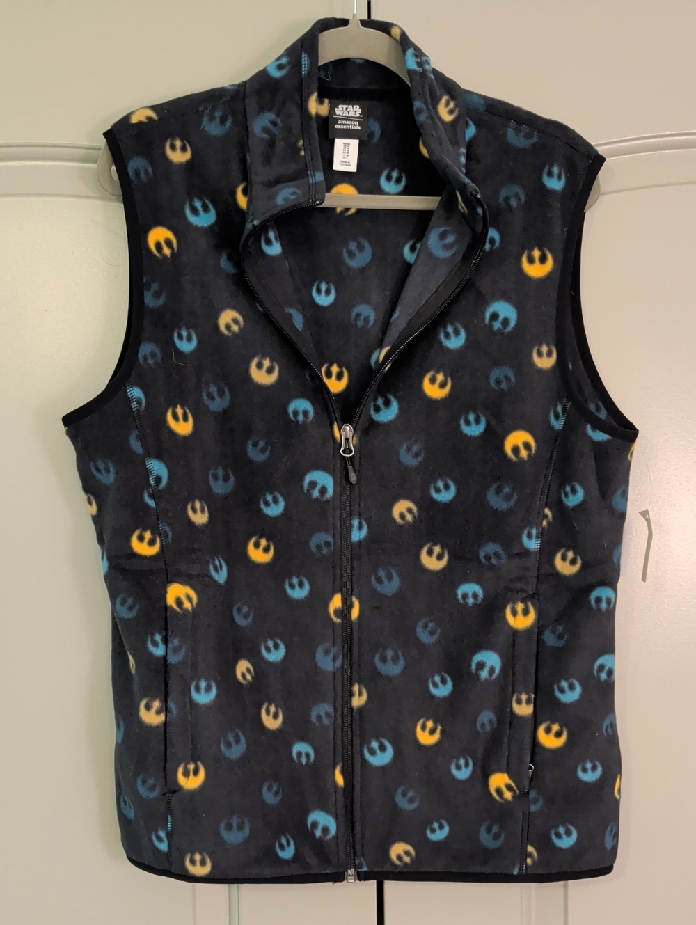 Star Wars Navy Fleece Vest with Blue and Yellow Rebel Logos